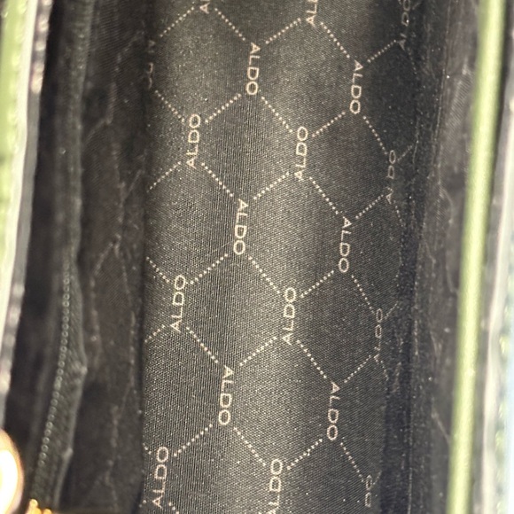 Aldo Embossed Satchel with Green Handle Wrap - Picture 6 of 7